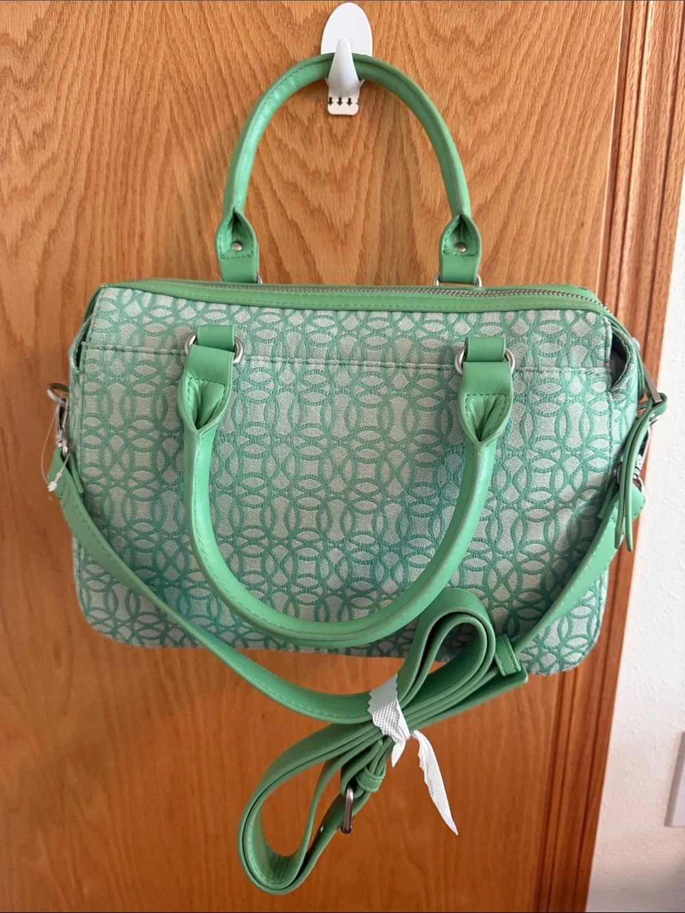 🫶🏼5 for $45!!🫶🏼Time and Tru Mint Green Patterned Satchel